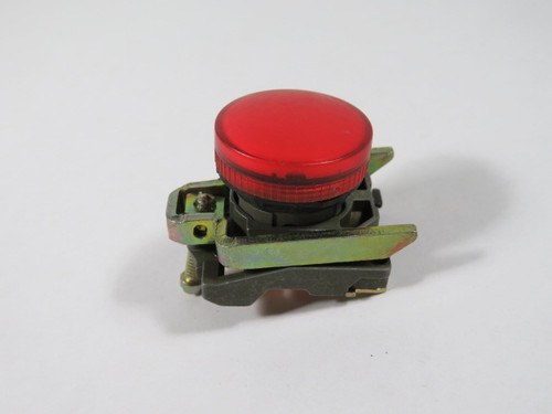 Telemecanique ZB4-BV04S Red Pilot Light Operator w/ Mounting Latch USED