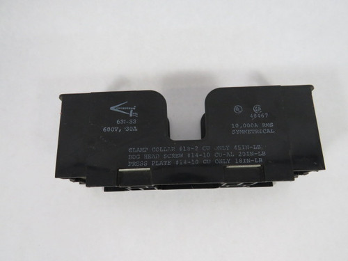 Connectron 631-33 Fuse Block 30A 600V 1-Pole USED