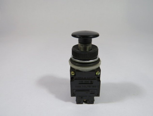 General Electric CR104A8222 Black Mushroom Push Button 2NO/2NC USED