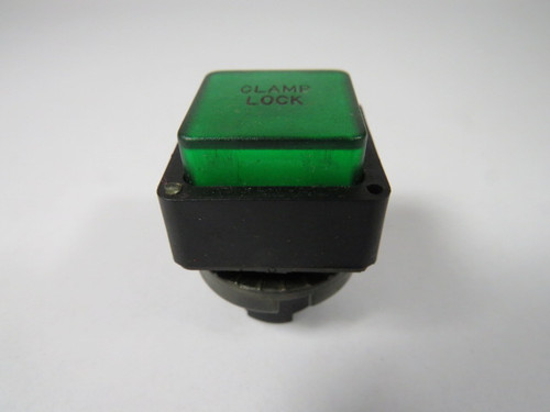 General Electric P9SPLVSD Green Push Button "CLAMP CLOCK" USED