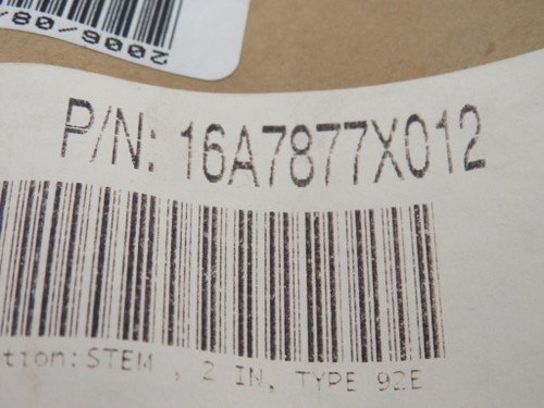 Emerson 16A7877X012 Replacement Stem 2" Type 92E NOP