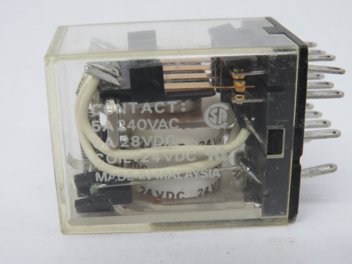 Omron MY4N-DC24 General Purpose Relay 24VDC 5A@240VAC 28VDC 14-Blade USED