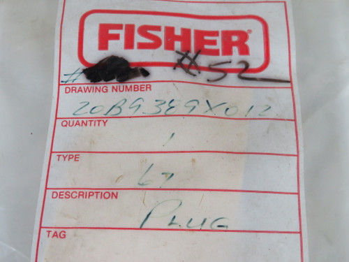 Fisher 20B9389X012 Type 67 Valve Plug SEALED INNER ENVELOPE NWB