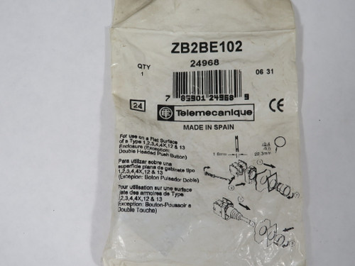 Telemecanique ZB2-BE102 Contact Block for Push Button 1NC 10A 600V DIRTY BAG NWB