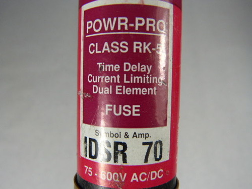 Littelfuse IDSR-70 Dual Element Indicator Fuse 70A 600V USED