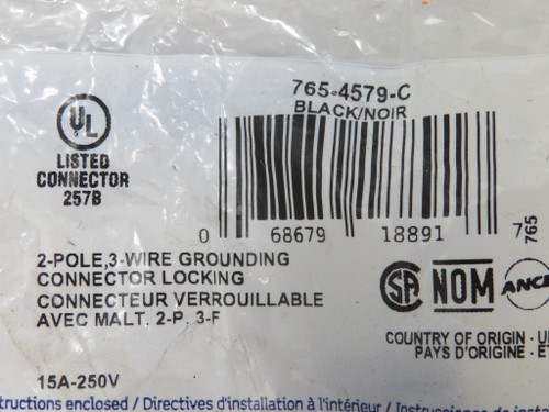 Leviton 4579-C Locking Connector L6-15R 15A 250V 3W 2P NWB