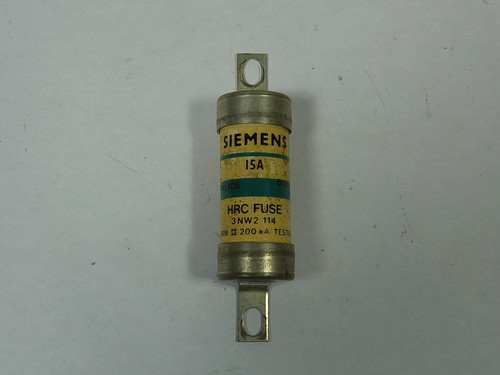 Seimens 3NW2-114 Bolt-On Fuse 15A 600V USED