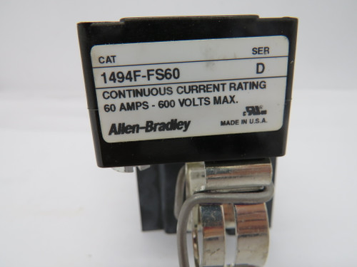 Allen-Bradley 1494F-FS60 Series D Fuse Holder 60A 600V 3P USED