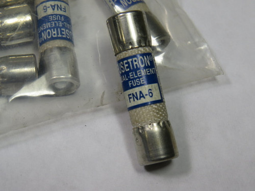 Bussmann Fusetron FNA-6 Dual Element Fuse 6A 125V Lot of 10 USED