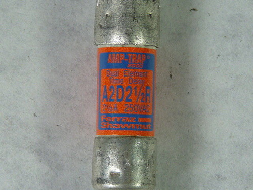 Ferraz Shawmut Amp-Trap A2D2-1/2R Dual Element Time Delay Fuse 2-1/2A 250V  USED