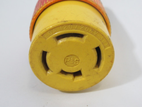 Pass & Seymour L1820-C Yellow Connector 20A 120/208V 4W 4P PAINTED USED