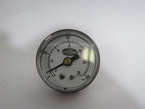Barber Colman 2420-001 Dry Pressure Gauge 0-200kPa 0-30 psi 1/8" NPT USED