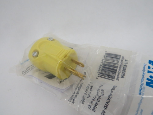 Eaton Arrow Hart AH5965Y Yellow Straight Plug Quick Grip 15A 125V 3W 2P NWB