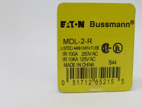 Eaton Bussmann MDL-2-R Glass Acting Fuse 2A 250/125VAC 5-Pack DMG Case NEW