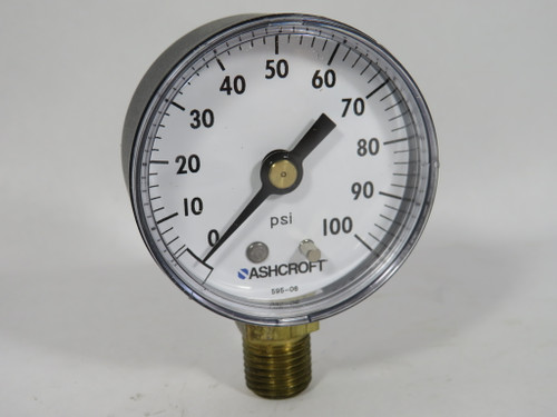 Ashcroft 20W1005PH-02L-100# Dry Pressure Gauge 2" Dial 0-100 PSI 1/4" NPT NEW