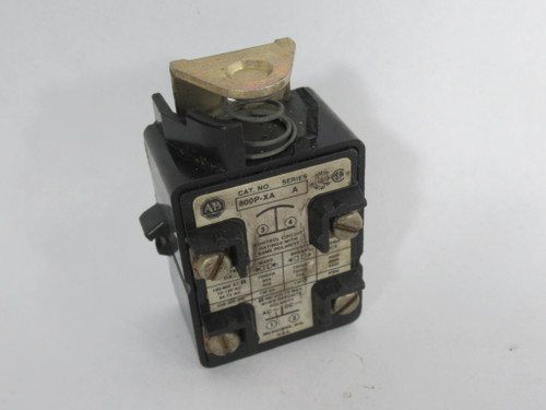 Allen-Bradley 800P-XA Ser. A Contact Block w/Cracked Mount 300V 1NO 1NC USED