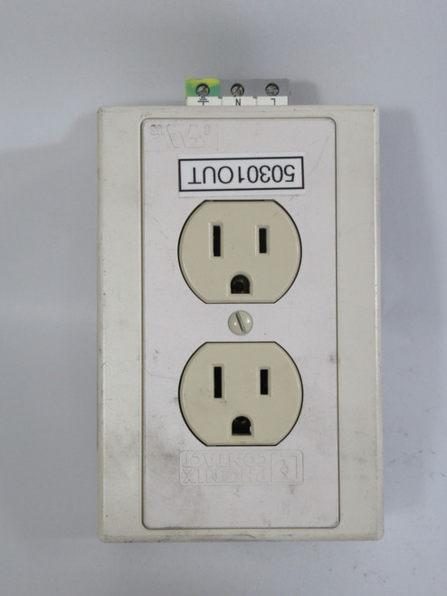 Phoenix Contact 5600461 Rail Mounted Dual Power Outlet 2x120VAC 15A USED