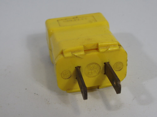 Hubbell HBL5866VY Valise Plug 1-15P 15A 125V 2P 2W USED