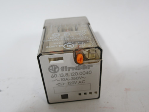 Finder 60.13.8.120.0040 Relay 11-Pin 120VAC Coil *Broken Indicator* USED