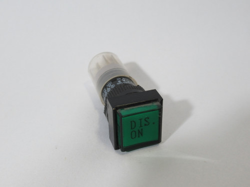 Deca P16-LMS1-1AB-GRN 16mm Momentary Push Button w/DIS.ON 1NO 1NC USED