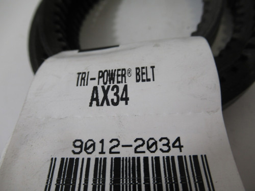Gates AX34 9012-2034 Tri-Power Heavy Duty V-Belt 36.12"L .48"W .35"T ! NEW !