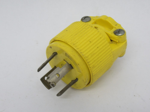 Pass & Seymour 7411G Old Style Clamping Plug 20A 250V 10A 600V 3P 4W USED