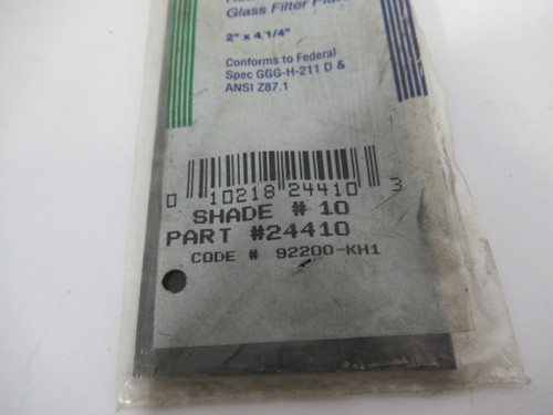 Prostar 24410 Heat Treated Glass Filter Plate 2"Wx4-1/4"L Shade #10 ! NWB !