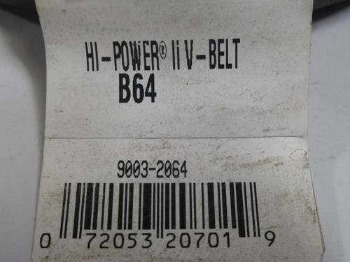 Gates B64 9003-2064 Hi-Power V-Belt 67"L .66"W .41"T ! NEW !
