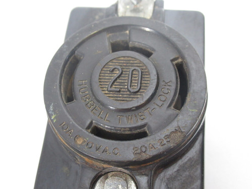 Hubbell 7410-G Ceramic Twist Lock Receptacle 10A@600VAC SHELF WEAR USED