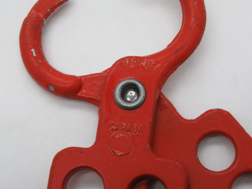 Brady 105720 Red Lockout Hasp 6X3/8" Hole 1" Dia USED