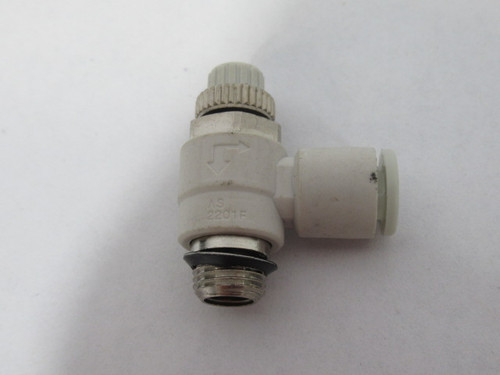 SMC AS2201F-U02-06 Speed Control Valve 1/4"NPT x 6mm 1 MPa USED