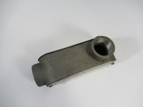 EDC LRL57 Aluminum Threaded Conduit w/Cover 1-1/2" Hub 90DEG USED