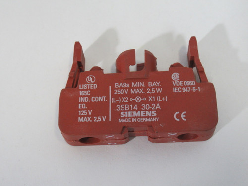 Siemens 3SB1430-2A Lamp Power Module 2.5W 250V USED