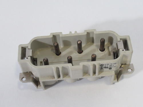 Harting HBS-10.1700 Male 6-Pin Connector 35A 380V 600VAC USED