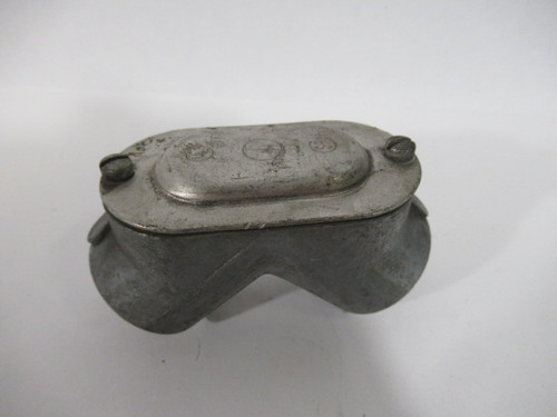 Halex 94110 Zinc Die Cast Rigid to Rigid Pulling Elbow 1" USED