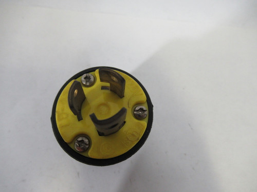 Pass & Seymour L5-15P Black & Yellow Turnlok Plug 15A 125V 2P 3W USED