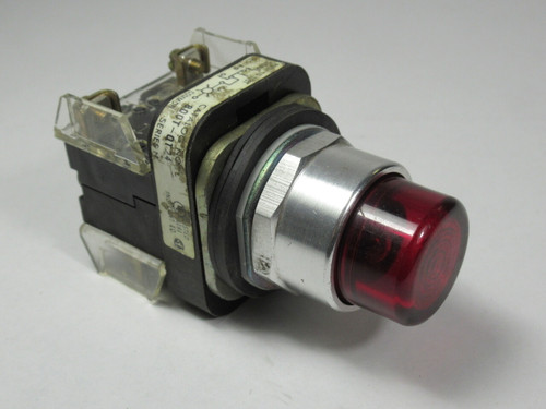 Allen-Bradley 800T-QT24R Series N Illuminated Red Push Button 24V 1NO 1NC USED