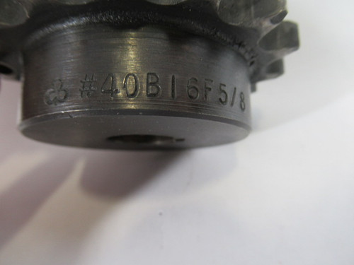 Tsubaki 40B16F-5/8 Roller Chain Sprocket 5/8"ID 16T 40Chain 1/2"P USED