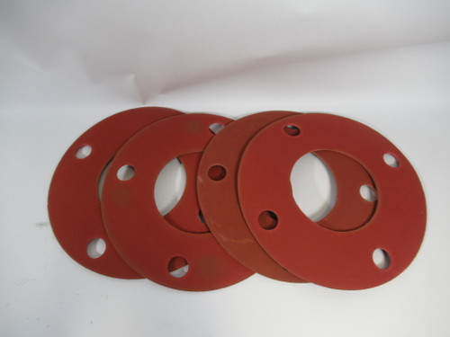 Grainger 4CYW6 Red Silicon Gasket 7.5"OD 3.5"ID 1/8"TH 250 psi Lot of 4 ! NOP !