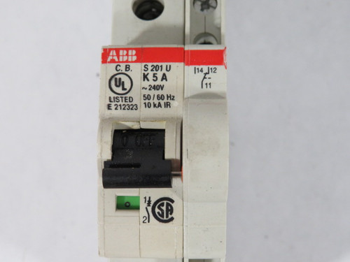 ABB S201U-K5 Circuit Breaker 240V 5A 50/60Hz 1P W/S2C-H6RU USED