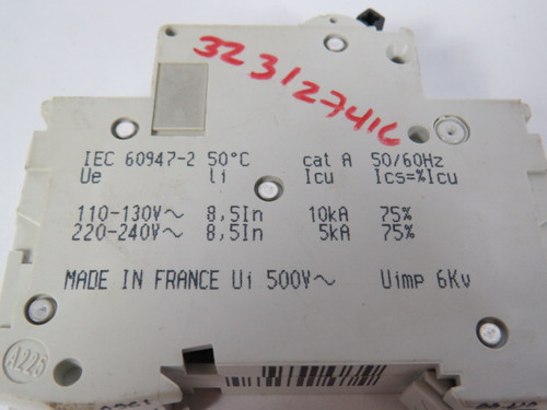 Merlin Gerin 60661 C60A Circuit Breaker 2A 230VAC 1Pole USED