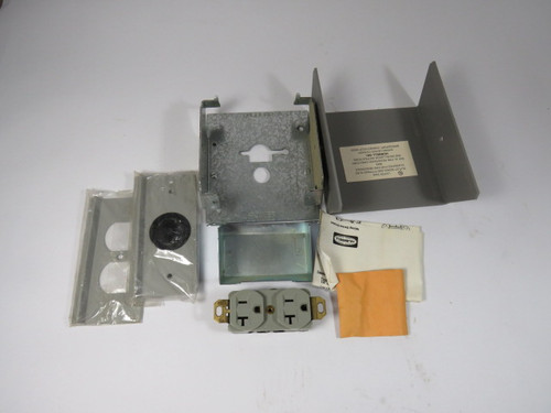 Hubbell FR235GY Gray Fire Rated Poke-Through Service Outlet & Box 20A ! NEW !
