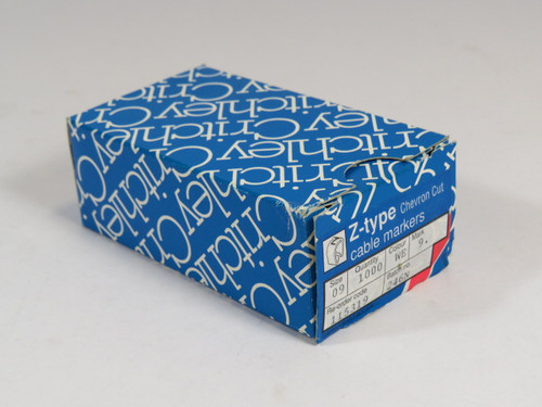 Critchley 11531909 White Cable Marker #9 Z9 Chevron Cut 700-Pack  NEW