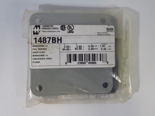 Hammond 1487BH Pull Wireway Cover Plate 2.5" X 2.5" ! NWB !