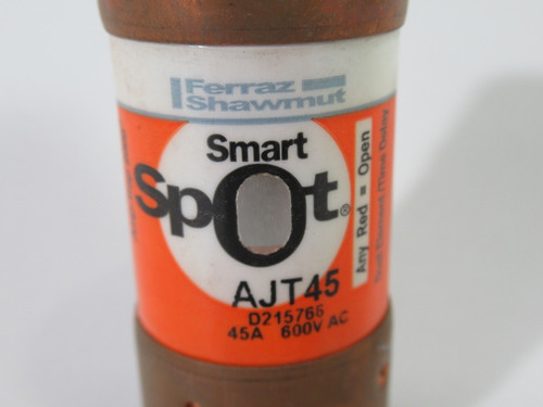 Mersen Ferraz Shawmut AJT45 Time Delay Smart Spot Fuse 45A 600VAC USED