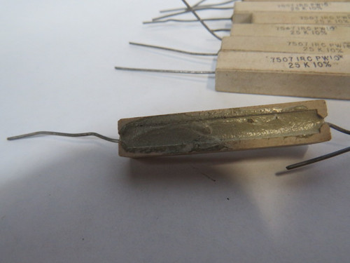 Generic 7507-IRC-PW10 Wirewound Sandblock Resistor 25Ohms 10% Lot of 10 USED