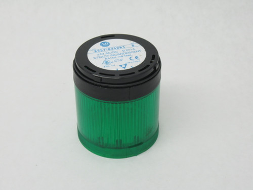 Allen-Bradley 855T-B24DN3 Steady Incandescent Stack Light 24VAC/DC Green USED