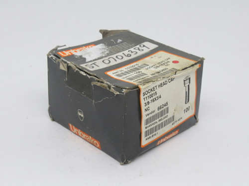 Unbrako 1110015 Socket Head Cap Screw 3/8-16x3/4 Box of 100 DMG BOX NEW
