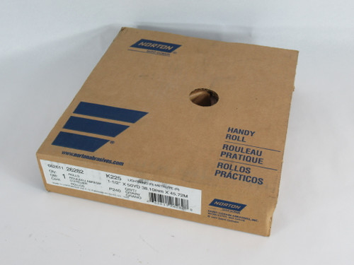 Norton 66261126282 Abrasive Roll K225 P240 Grit 1-1/2" x 50 Yards NEW