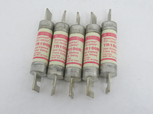 Gould Shawmut TR100R Trionic Dual Element Fuse 100A 250VAC 5-Pack DMG BOX NEW